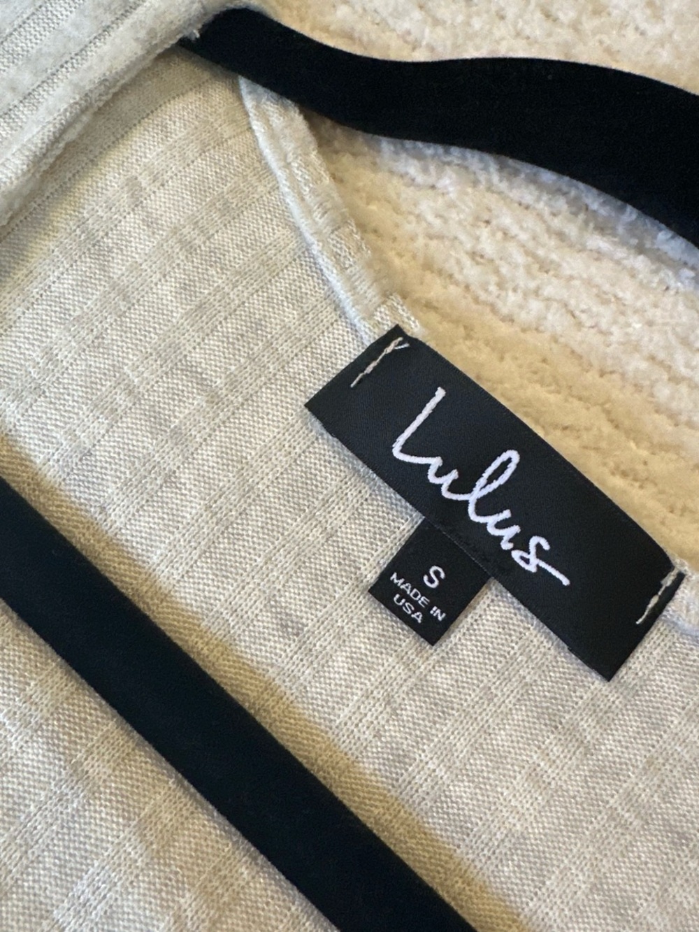 Lulu's Light Cream Ribbed Button Tie-Front Cardigan - Picture 2 of 4